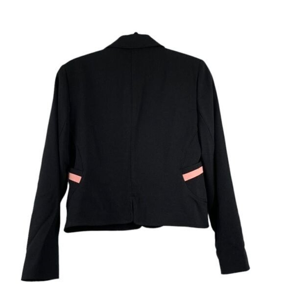 Harve Benard Women’s Cropped Tuxedo Blazer - Black/Pink, Size 8 - Picture 8 of 9